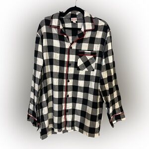 Men's Black and White Checkered pajama top